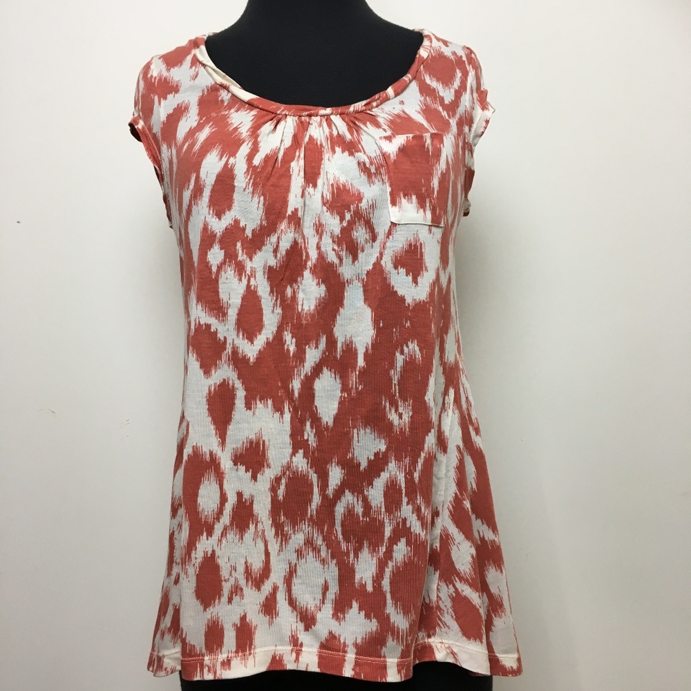 Deletta Anthro Ikat Breeze Top Pocket Swing Tee XS